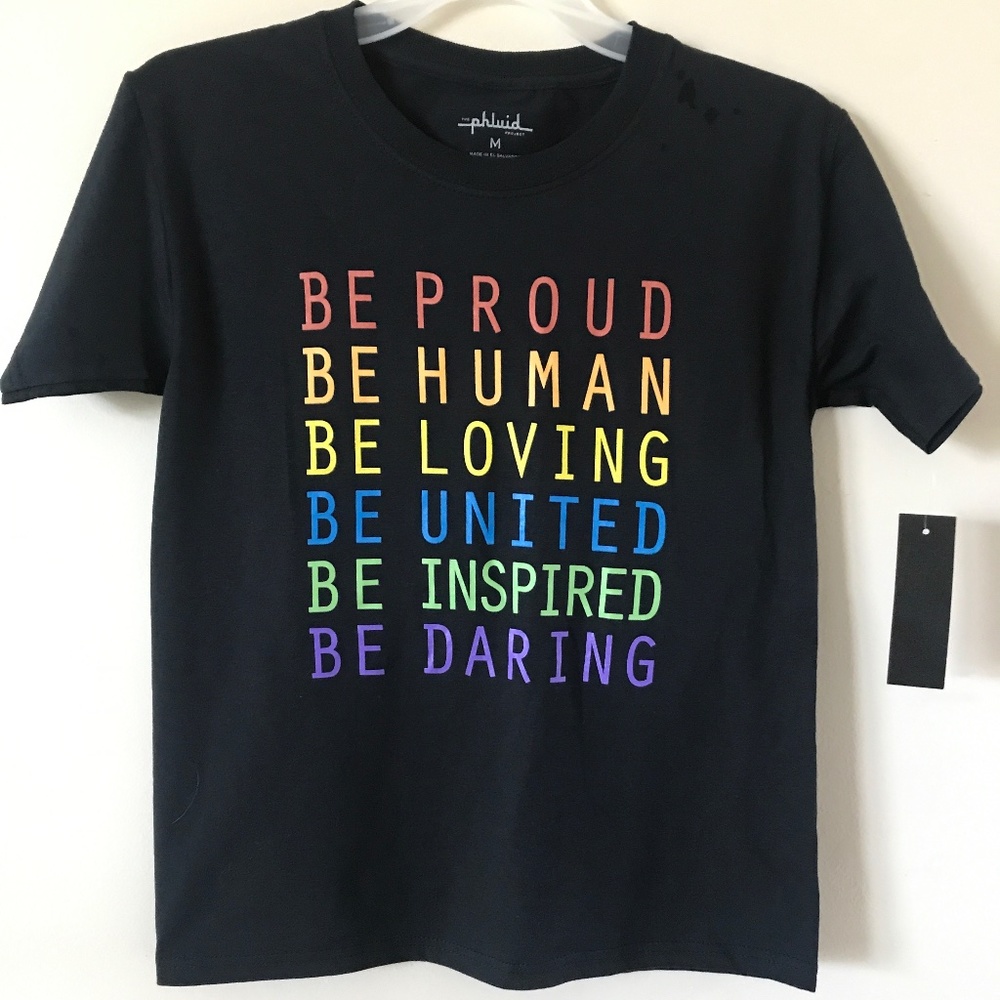 NEW The Phluid Project Tee Shirt. Black. Medium.